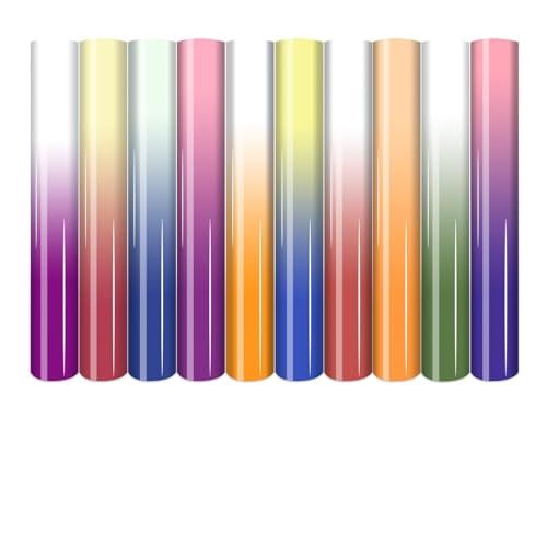 HTVSTD Color Change Heat Transfer Vinyl - 10 Sheets 12 x 10 Light Changing Color HTV for T-Shirts
