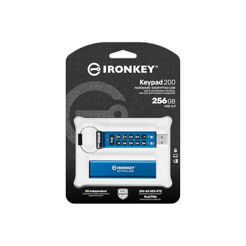 Image of Kingston Ironkey Keypad 200 USB-A 256GB Encrypted Flash Drive | OS Independent | FIPS 140-3 Level 3 | XTS-AES 256-bit | BadUSB and Brute Force Protection | Multi-Pin Option | IKKP200 /256GB