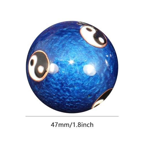 Balles anti-stress chinoises Baoding avec sonnerie - 2 boules cloisonnées en émail naturel de 4,5 cm, boules médicinales chinoises, boules de méditation en métal, boules de santé avec – Image 6