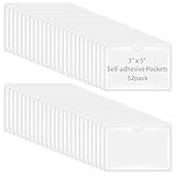 Antner 52 Pack Self-Adhesive Index Card Pockets for 3