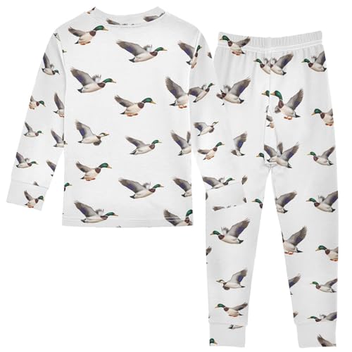 ALAZA Flying Duck Bird Pajamas Long Sleeve Sleepwear 2-Piece Pajama Set2