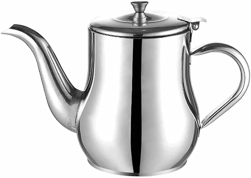 Drip Free Oil Dispenser Bottle Multifunction for Kitchen BBQ Restaurant Ergonomic Handle Grease Strainer Cooking Stainless Steel(M)