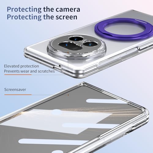 Coque Honor Magic V5 antichoc violette avec support bague de visionnage - 4
