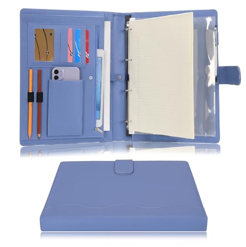 Wonderpool A4 PU Cuir Porte Document Classeur Anneaux Planchettes à pince Amovible Dossier De...