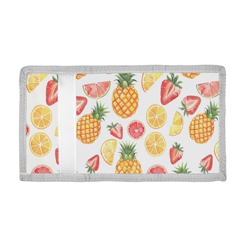 ALAZA Kids Wallets for Boys Girls Toddler Trifold Wallet Children Small Pineapple Grapefruit Strawberry with Zipper Coin Pocket2