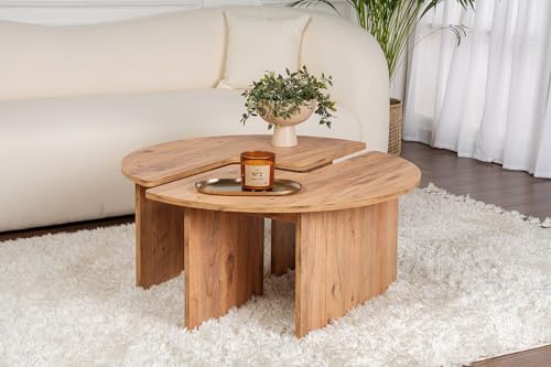 Table à café résistante aux rayures diamètre 90 cm en mélamine - 3