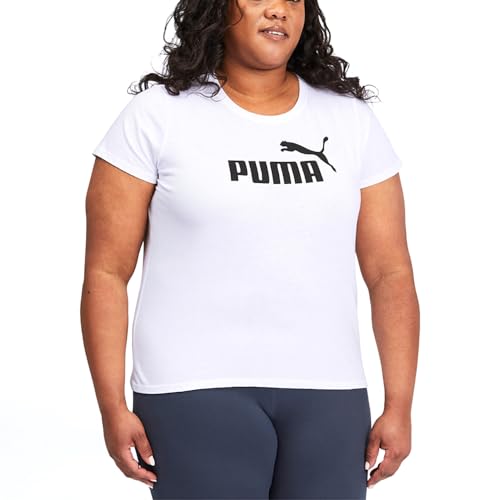 T-shirt blanc Puma femme grande taille 1X haut sport coton col rond ete