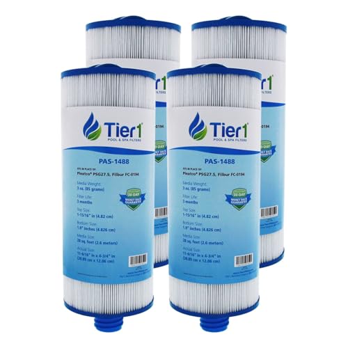 Tier1 Pool & Spa Filter Cartridge 4-pk | Replacement for Saratoga Spa, Pleatco PSG27.5P2, Filbur FC-0197, SD-00018 and More | 28 sq ft Pleated Fabric Filter Media