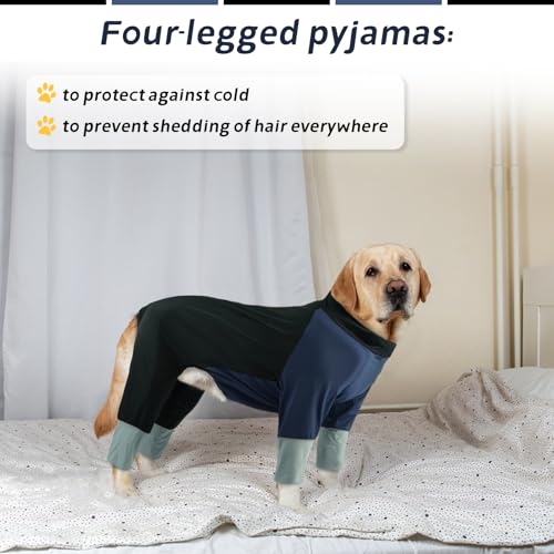 Hjumarayan Hunde Sommer Schutzkleidung – Leichter Hundebody mit Beinen, Schnell Trocknend, UV-Schutz, Atmungsaktiv, Schmutzschutz, Ideal für Outdoor & Spielplatz, Schwarz XL
