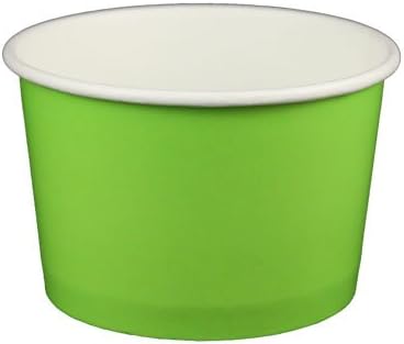 4 oz Stock-colored Yogurt Paper Cups - 1000 Count (Solid Lime Green)