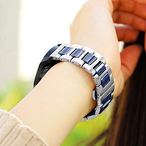 Sinaike Luxury Blue Ceramic 22Mm Watch Band Replacement Stainless Steel Watch Strap Bracelet Deployment Clasp Metal Band All Links Removable For Men Women #TOP5