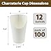 CAMKYDE 100 Pcs French Fries Holder, 12oz Disposable Paper French Fry Cups White Charcuterie Cups for all Occasions (12oz, White)