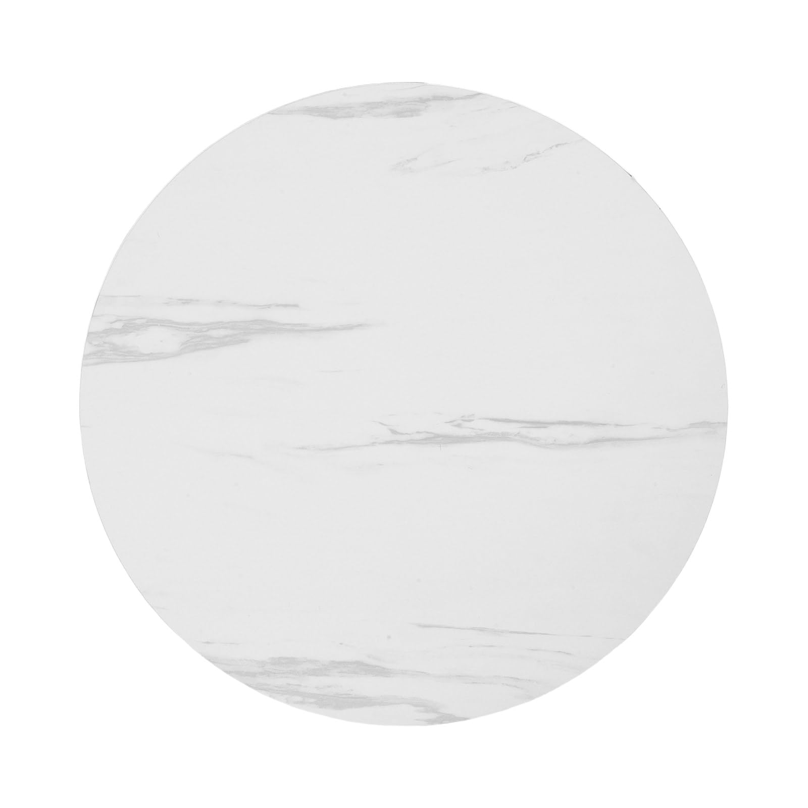 Plateau table rond 40cm blanc marbre pour bureau et salon
