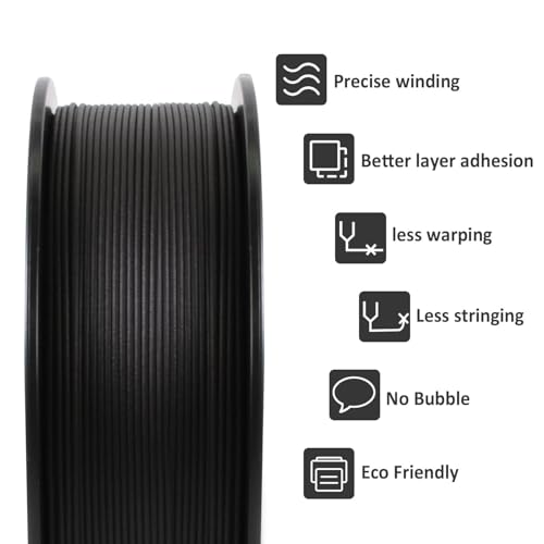 Image of GIANTARM 3D Printer Filament,Black & Grey 2kg PLA Filament 1.75mm,Dimensional Accuracy + /- 0.02 mm,2pcs 1kg Spool (2.2lbs) Fit Most FDM 3D Printers