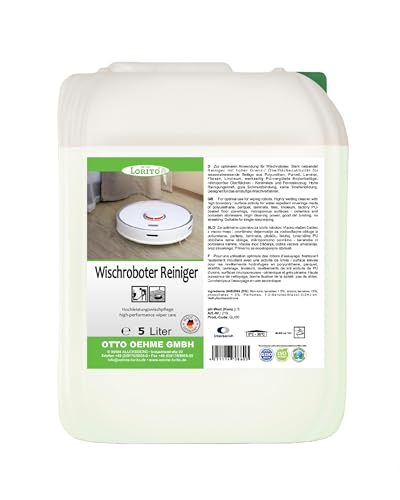 Lorito Wischroboter Reinigungsmittel 5L – Universalreiniger für alle Wischroboter, Bodenreiniger für Fliesen, PVC, Vinyl, Gummi und Linoleum auf Hochglanz