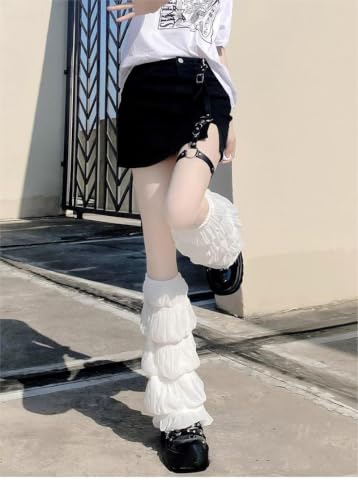 Image of SherryDC Girl's Y2k Kawaii Leg Warmers Cute Lace Harajuku Leg Sleeves Gothic Lolita Long Slouch Socks for Women