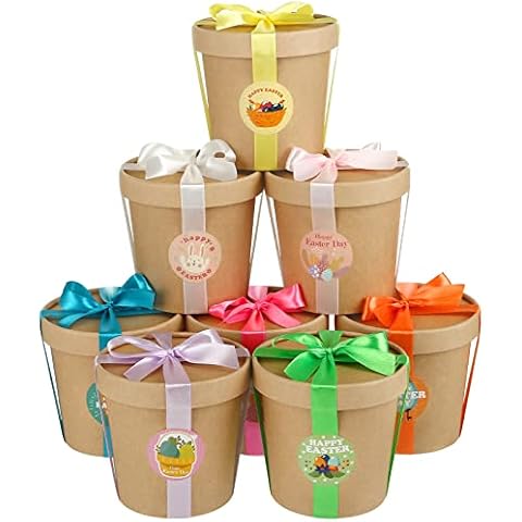 LIHAO 8pcs Cajas Regalo Pascua con Pegatinas Cover