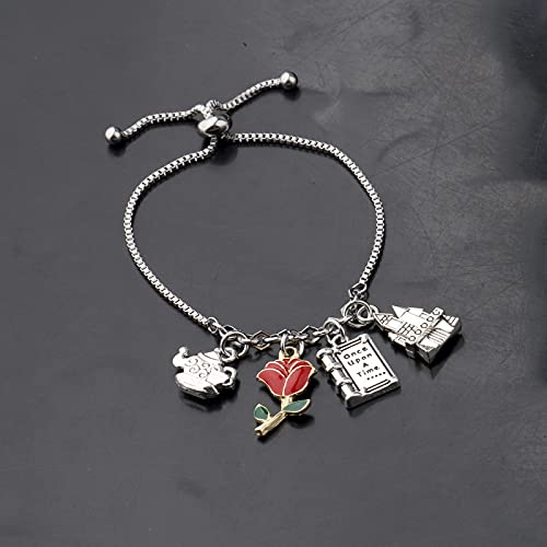 MYOSPARK Beauty Bracelet Beauty Inspired Gift Rose Flower Bracelet Princess Fans Gift3