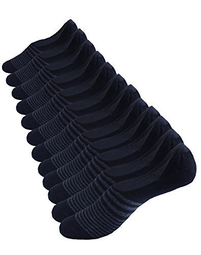 Bolter Men's No Show Ultra Low Cut Cotton Blend Socks 12 Pack