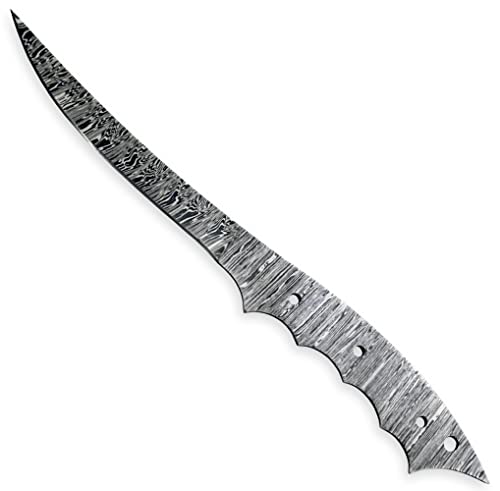 Hercules Knives Custom Hand Forged Damascus Steel Blank Blade Fillet Knife Fishing Knife Blade Damascus Blade Billet Handmade Knife Making Supply #TOP3