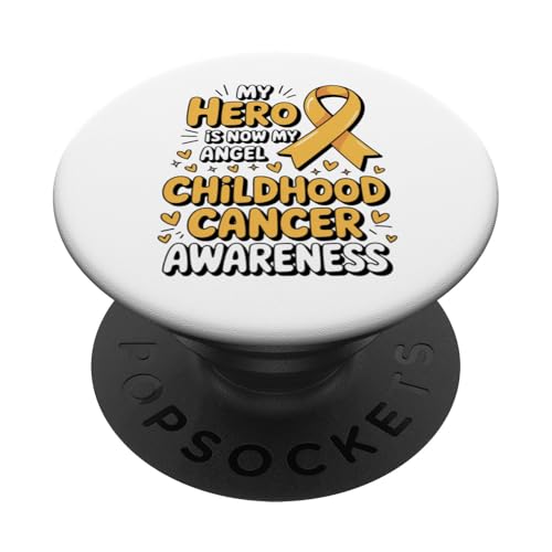 My Hero Is Now My Angel Childhood Cancer Awareness Apparel PopSockets PopGrip Adesivo