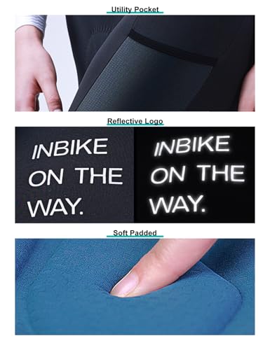 image for INBIKE 3D Padded Cycling Bib Pants for Women, Thermal Fleece Lined Hig