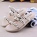 Loizziuy Summer Rivet Sandals Women's One-Strap Flat Bottom Anti-Slip Cool Slippers Fashionable Outdoor Wear (US 8.5,Black,8.5)