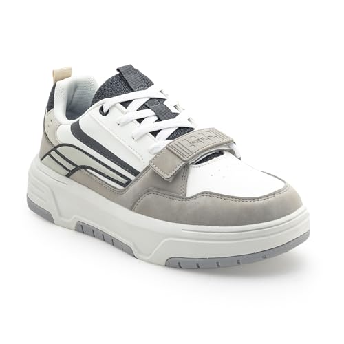 Image of Red Tape Men's Sneakers Grey Pu Round Toe Lace-Up