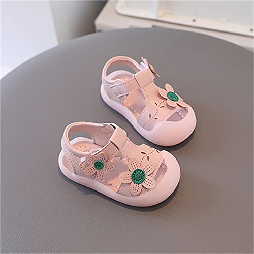Baby Girls Cute Flowers Sandals Closed Toe Toddler Walking Shoes Strap Soft Rubber Sole Non Slip Summer Outdoor2