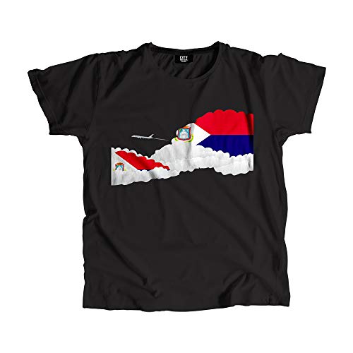 T-shirt Saint-Martin avion nuages idéal pour look décontracté de vacances