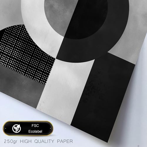 Nacnic Set of 6 Bauhaus Black And White Posters with design illustration to decorate the walls of home. Rooms, office, shop - Image 2