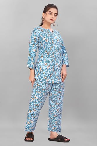 Image of Women's Pure Cotton Top and Pyjama Set