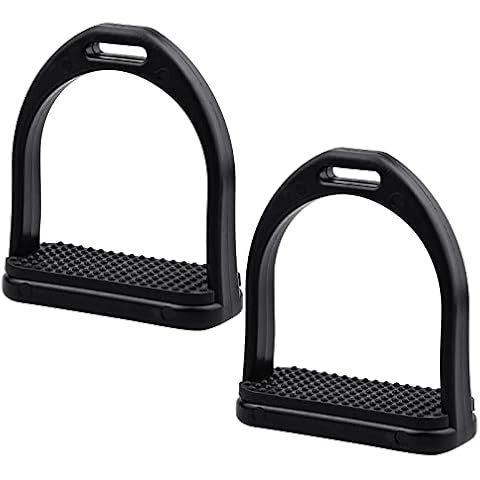 Winfred 2Pcs Steigbügel für Sattel Sicherheits Steigbügel mit Rutschfester Gummiauflage für den Pferdesport 9,6x9cm Cover
