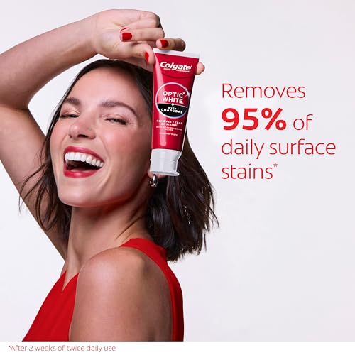 Colgate Optic White Charcoal Whitening Toothpaste, 3 Pack, 3.8 oz - image 3