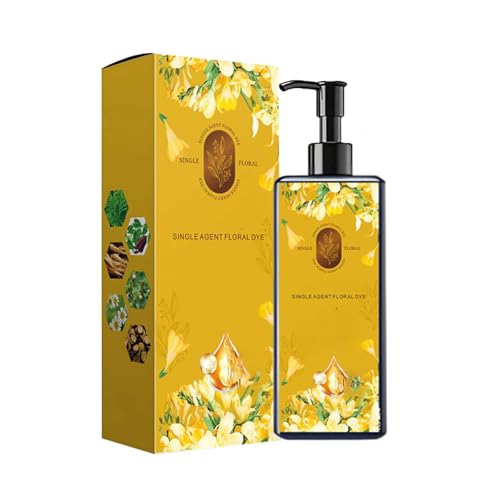 Tinte vegetal nutritivo, champú de color natural y duradero para cubrir canas, tinte floral natural de un solo agente, efecto instantáneo en minutos, suaviza y da brillo. (Dark Brown)