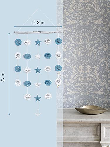 SOMTO Beach Seashell Wall Hanging Decor,Ocean Boho Farmhouse Rustic Coastal Themed Decorations for Home | Shells Starfish and Anchor Beach Nautical Decor for Bathroom, Bedroom or Living Room - Image 4