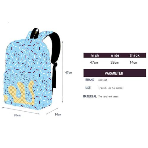 Ice Cream Backpack Kawaii Shoulder Backpacks, Ice Cream Drip Backpack, with Side Pockets, for Daily Use Travel Hiking Camping (E-PCS)2