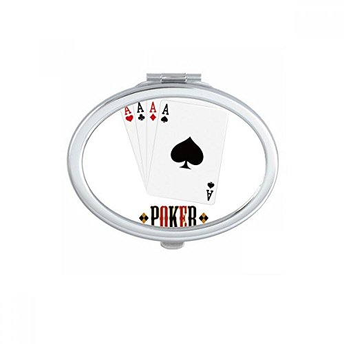 Miroir de poche ovale en format compact et graphisme jetons roi