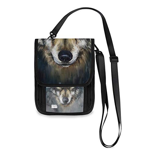 Preisvergleich Produktbild XiangHeFu Telefon Tasche Black Wolf Kartenhalter Münzkoffer Geldbörse Brieftasche Taschen Große Kapazität