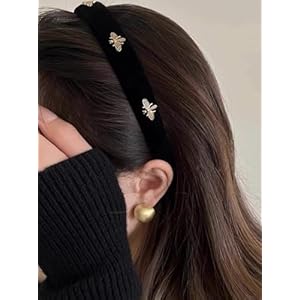 TERSE Black Velvet Headband wi...