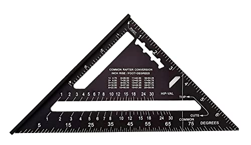 Aluminum Alloy 7-Inch Construction Triangle Ruler Protractor Double Scale Miter Framing Measurement Ruler For Carpenter Woodworking Tools (7-Inch) #TOP8