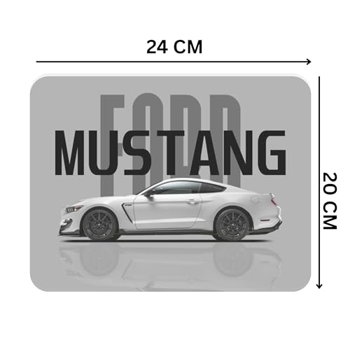 Image of WRAPPING STUDIO Mustang Car Mouse Pad for PC and Laptop, 24x20 cm, Anti-Slip, Smooth Surface, Marvel Design, Perfect for Office, Home & Gaming