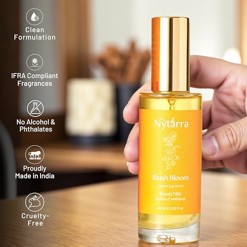 Image of Nytarra Room Mist Spray Blush Bloom | Room Freshener, Air Freshener, Fragrance for Home, Living Room, Washroom, Bedroom, Office | Long Lasting Home Fragrance | Neroli, Jasmine and Amber