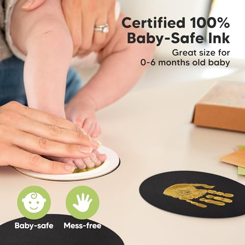 image for KeaBabies 2-Pack Round Inkless Baby Hand and Footprint Kit - Mess Free