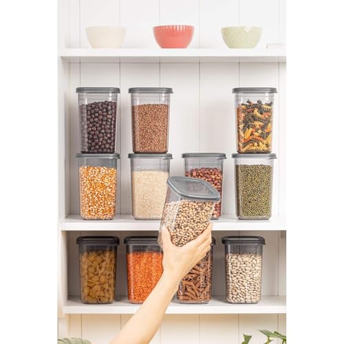 Image of HomeWiz Airtight Kitchen Storage Box 1100ml Pack of 6 | Food Grade BPA-Free Kitchen Jars | Storage & Containers Set | Container Set For Pulses | Unbreakable Plastic Container Set |Multipurpose Storage
