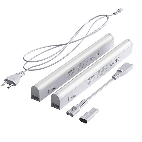 Monzana 2x Réglette LED sous meuble 28 cm pour Cuisine atelier plan de travail ruban LED baguette éclairage luminaire