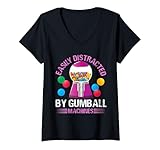 Photo Gallery donna facilmente distratto da gumball machines bubblegum masticare maglietta con collo a v Photo Gallery donna facilmente distratto da gumball machines bubblegum masticare maglietta con collo a v