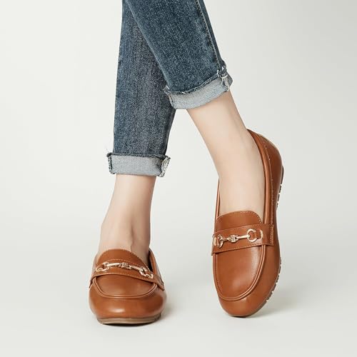 Image of BGSTGUDS Women's Wide Loafers Shoes Cute Dressy Shoes Ladies Comfort Slip Ons Work Shoes