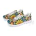 Jeiento Colorful Daisy Flower Print Tennis Shoes Sneakers Fashion Trainers Lightweight Gym Running Comfortable Walking Shoe,Green