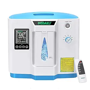 DEDAKJ 1-7L/min Flow Oxygen Concentrator O2 Generator Portable Intelligent Home Air Purifier 93% High Purity AC 220V Remote Control for Home and Travel Car Use